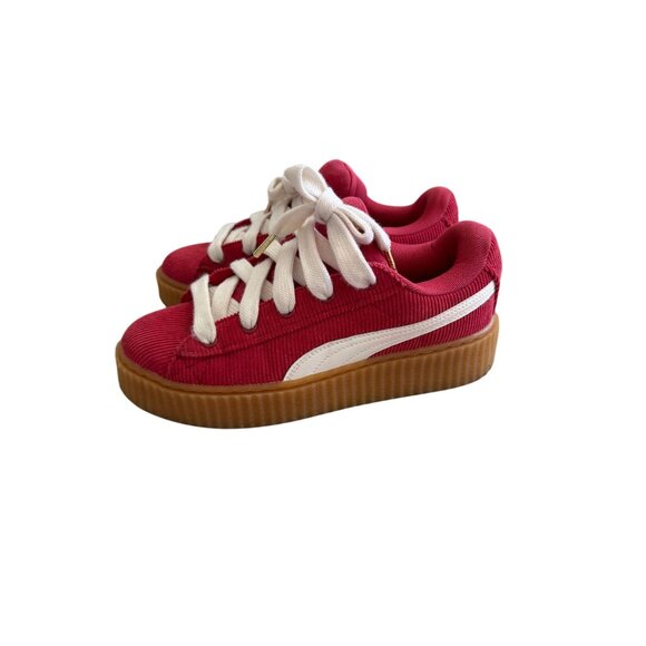 FENTY BY PUMA Red Platform Textured Sneakers Size 7.5 - Picture 6 of 8